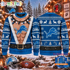 NFL Detroit Lions Funny Body Design Christmas Ugly Sweater
