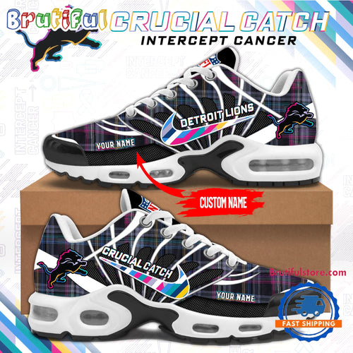 NFL Detroit Lions Crucial Catch Intercept Cancer Air Max Plus Shoes Sneaker
