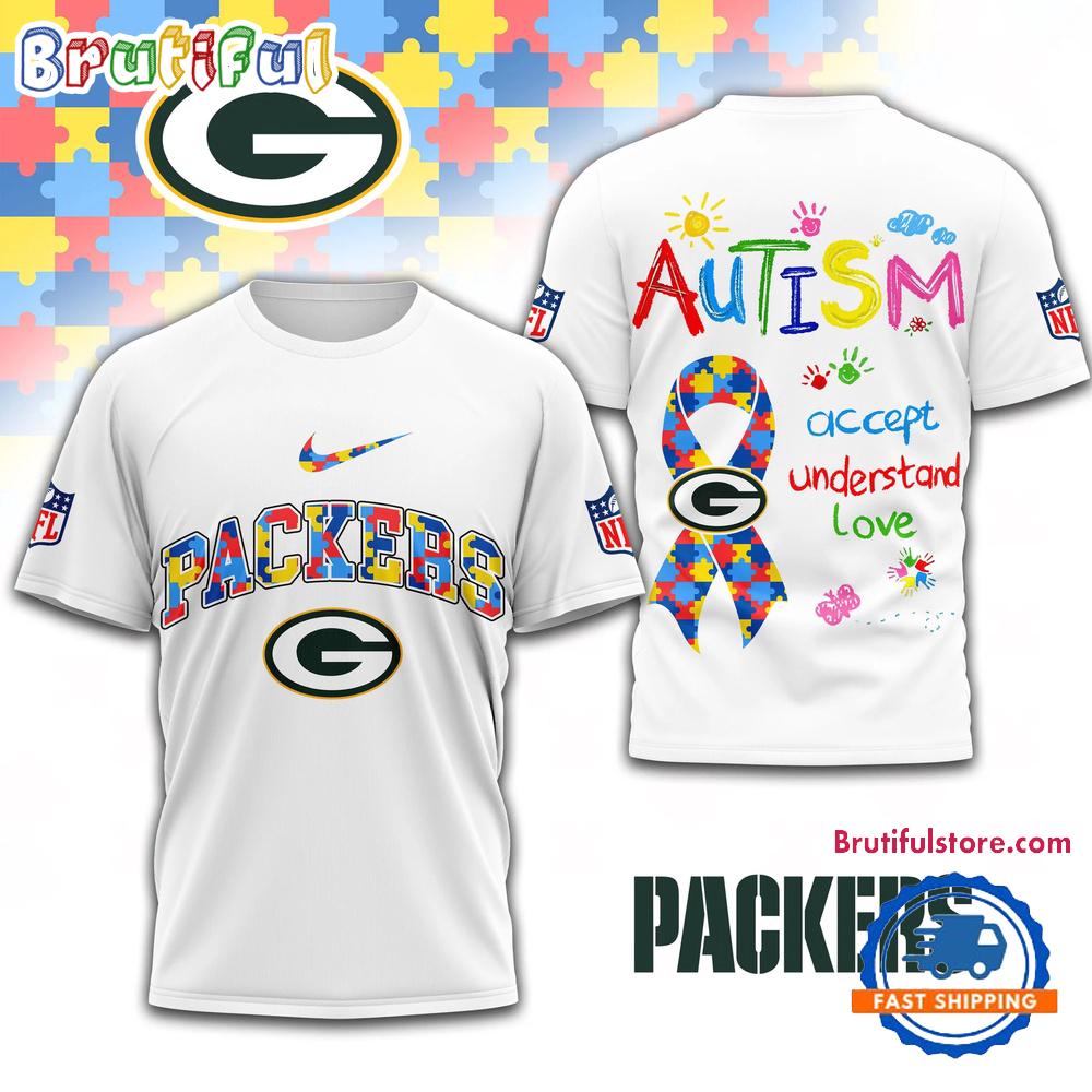 NFL Green Bay Packers Autism Awareness Accept Understand Love All Over Print Shirt