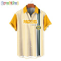 NFL Green Bay Packers Classic Retro Mascot Line Summer Beach Hawaiian Shirt
