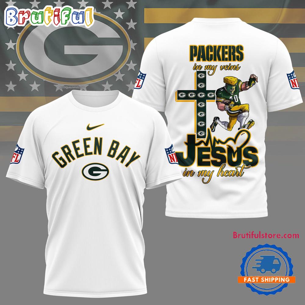 NFL Green Bay Packers Football And Jesus 3D Shirt