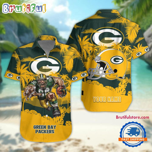 NFL Green Bay Packers Football Mascot Summer Hawaiian Shirt