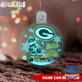 NFL Green Bay Packers Football Team Christmas Santa Claus Circle Led Acrylic Ornament