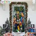 NFL Green Bay Packers Mascot Christmas Door Cover, Football Xmas Door Wrap