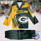NFL Green Bay Packers Special Football Team Winter Season Satin Pajamas Set