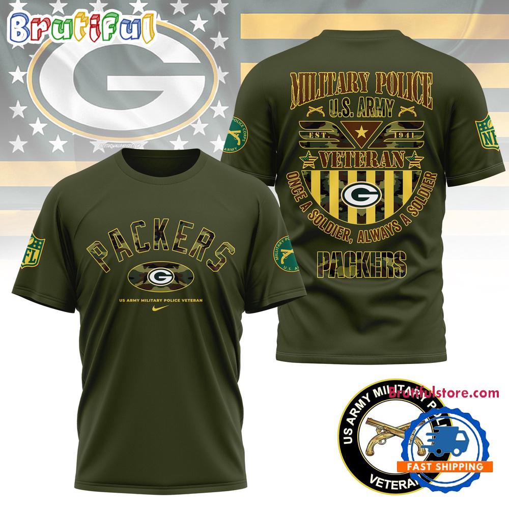 NFL Green Bay Packers US Army Military Police Veteran All Over Print Shirt