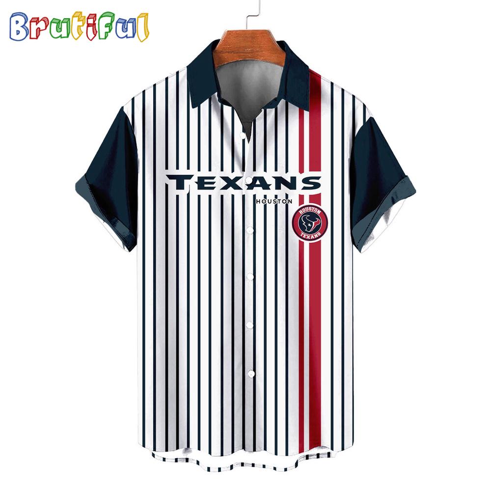 NFL Houston Texans Classic Retro Mascot Line Summer Beach Hawaiian Shirt
