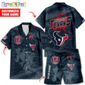 NFL Houston Texans Combo Hawaiian Shirt And Shorts, Football Summer Beach Hawaiian Sets