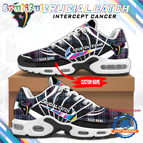 NFL Houston Texans Crucial Catch Intercept Cancer Air Max Plus Shoes Sneaker