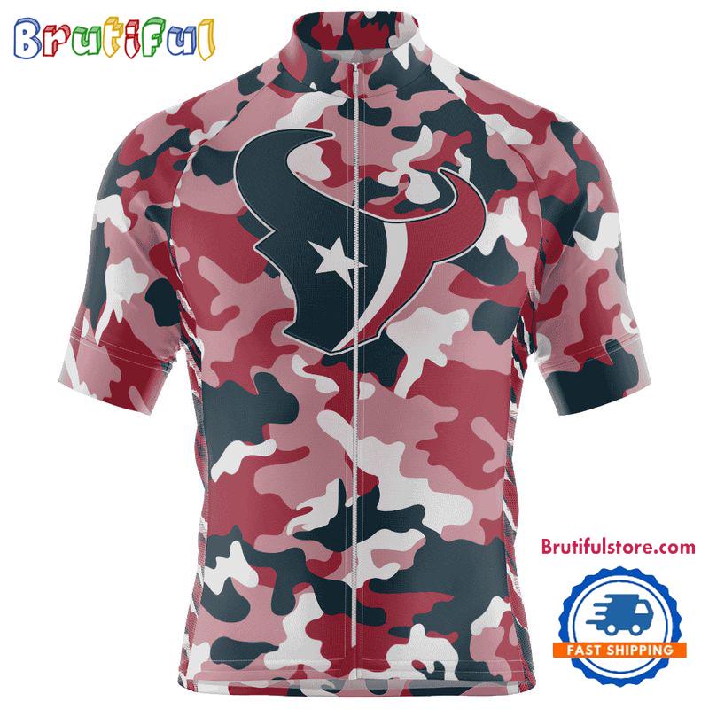 NFL Houston Texans Football Team Colorful Camo Cycling Jersey