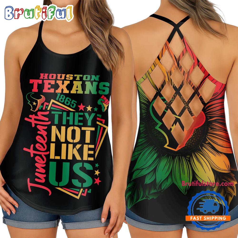 NFL Houston Texans Juneteenth 1865 They Not Like US Women’s Criss Cross Tank Top