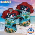 NFL Houston Texans Palm Tree Summer Beach Aloha Hawaiian Shirt