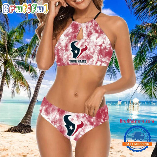 NFL Houston Texans Personalized Women’s Summer Cami 2 Piece Bikini