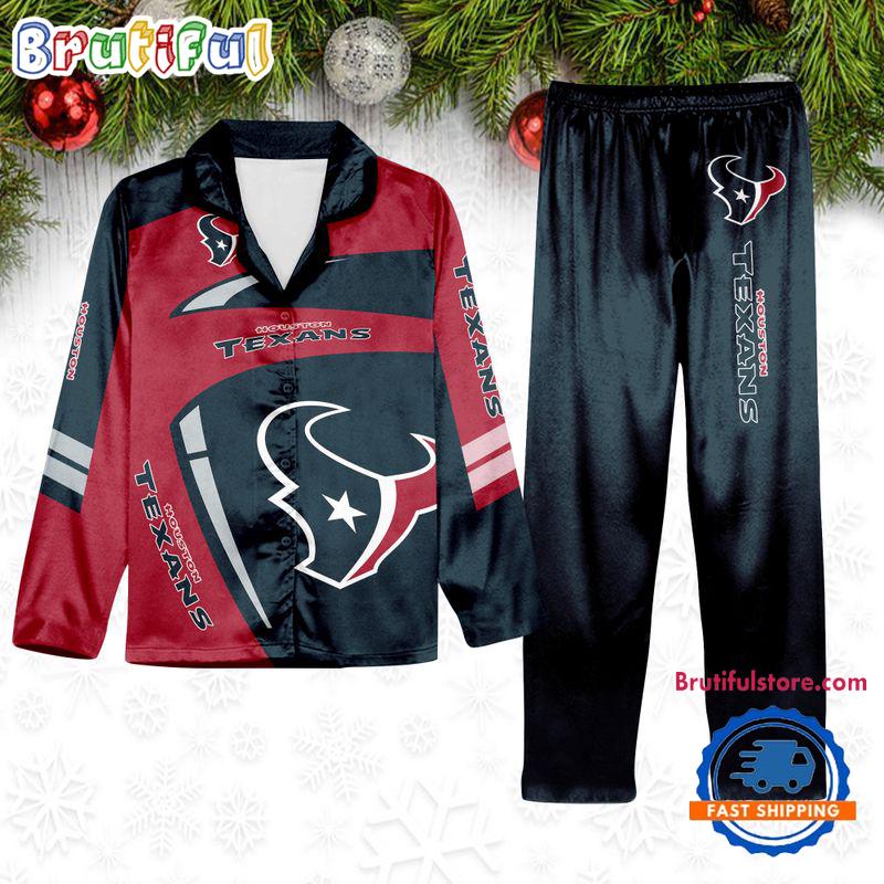 NFL Houston Texans Special Football Team Winter Season Satin Pajamas Set