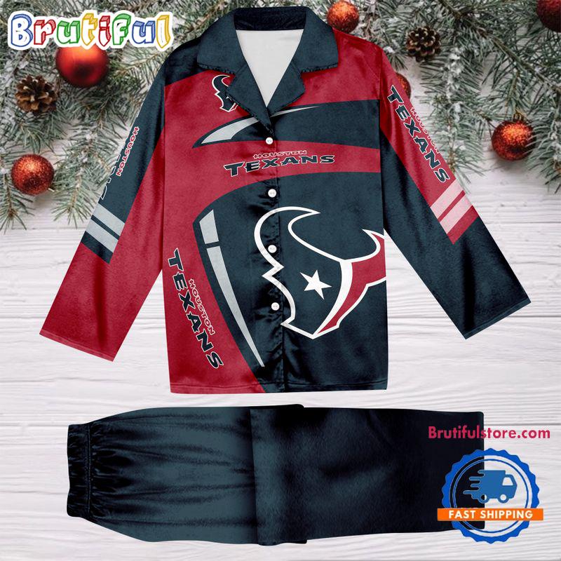 NFL Houston Texans Special Football Team Winter Season Satin Pajamas Set