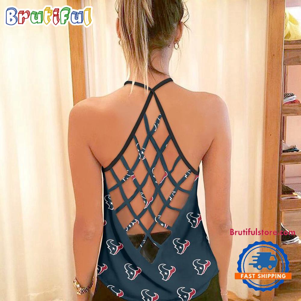 NFL Houston Texans USA Independence Day Women’s Criss Cross Tank Top