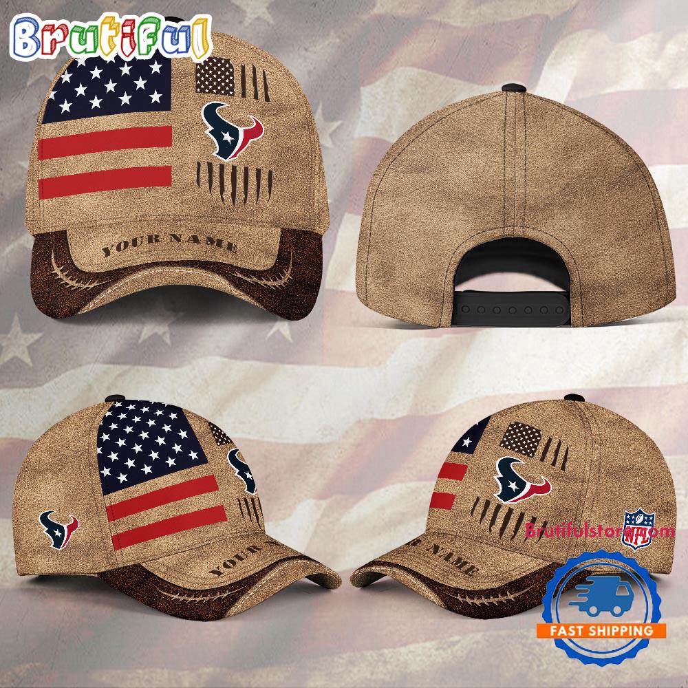 NFL Houston Texans x American Flag Custom Baseball Cap
