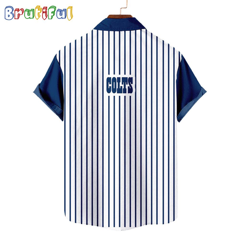 NFL Indianapolis Colts Classic Retro Mascot Line Summer Beach Hawaiian Shirt