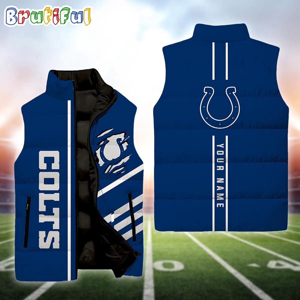 NFL Indianapolis Colts Football New Season Personalized Sleeveless Down Puffer Jacket