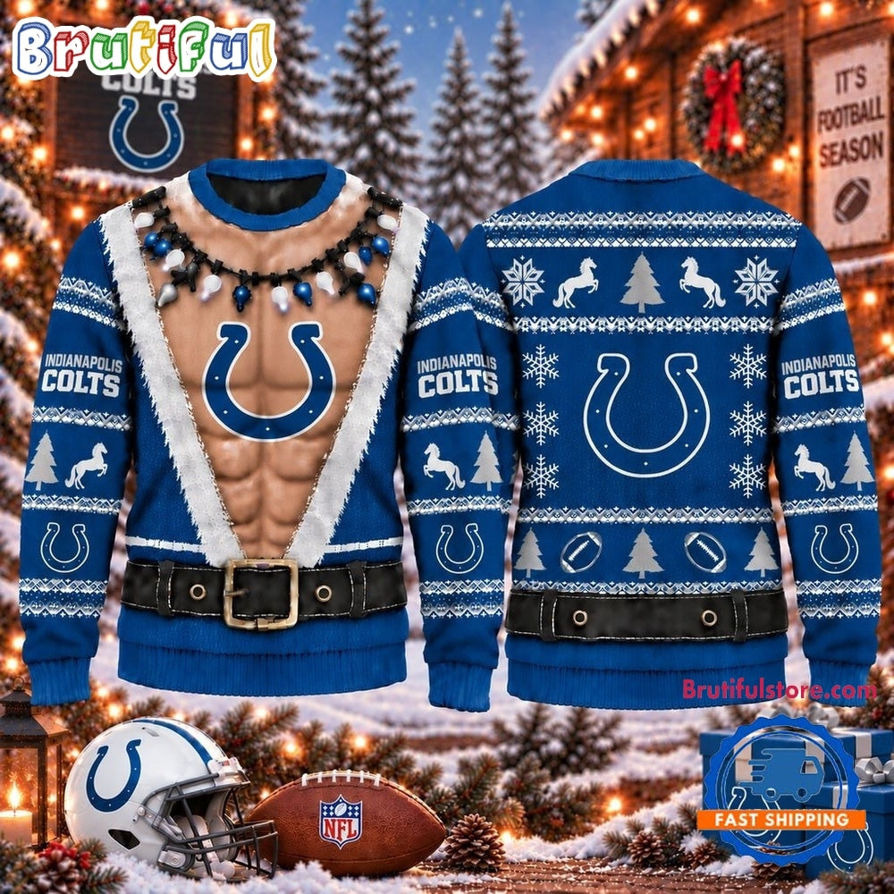 NFL Indianapolis Colts Funny Body Design Christmas Ugly Sweater