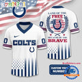 NFL Indianapolis Colts Land Of The Free Because of The Brave Football Jersey