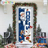NFL Indianapolis Colts Santa Reindeer Merry Christmas Door Cover, Football Christmas Home Decor