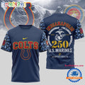 NFL Indianapolis Colts US Marines 250 Years Est.1775 Unisex 3D T Shirt