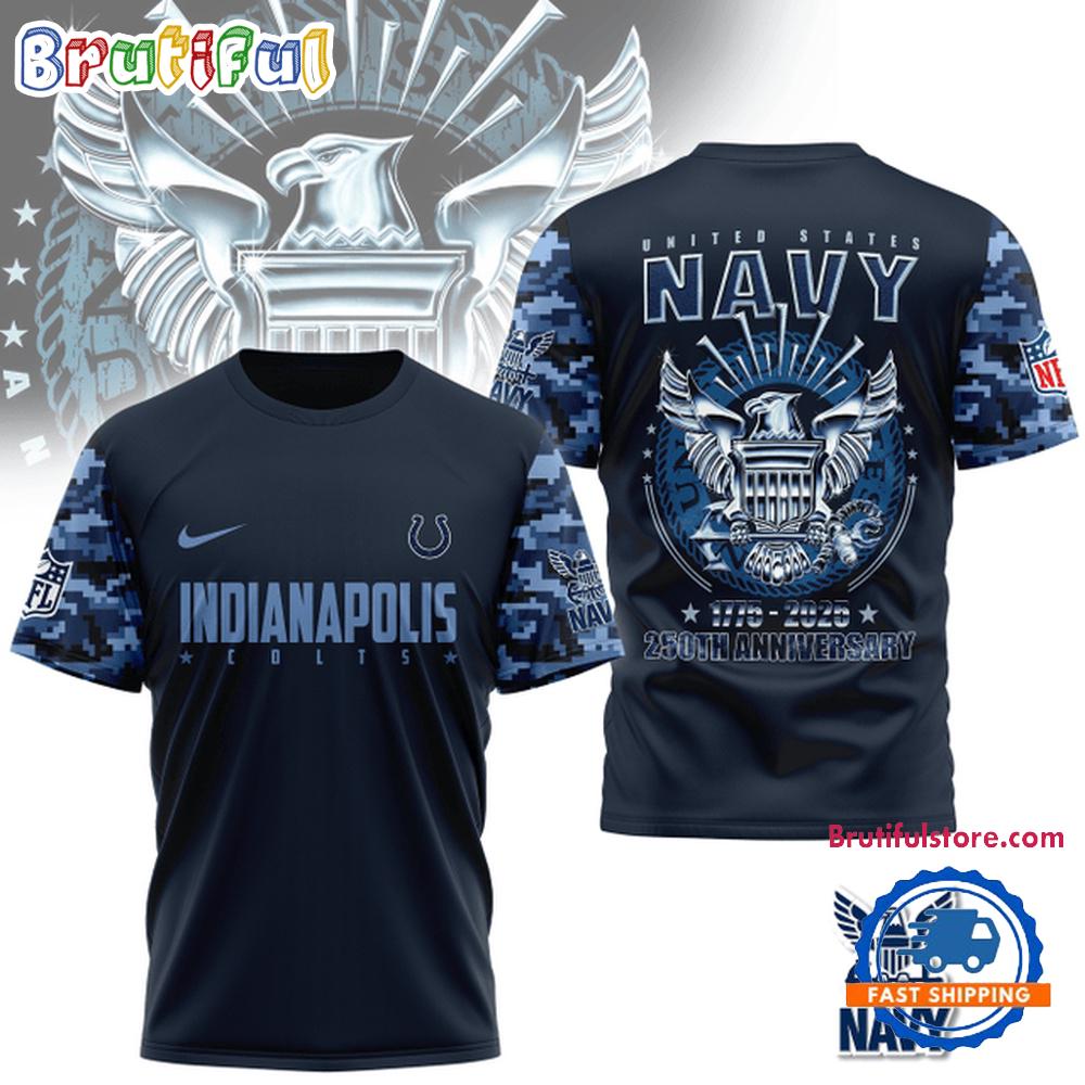 NFL Indianapolis Colts US Navy 250th Anniversary 1775-2025 3D Shirt