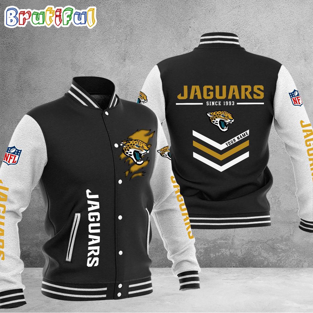 NFL Jacksonville Jaguars Football Team Personalized Varsity Baseball Jacket