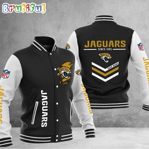 NFL Jacksonville Jaguars Football Team Personalized Varsity Baseball Jacket