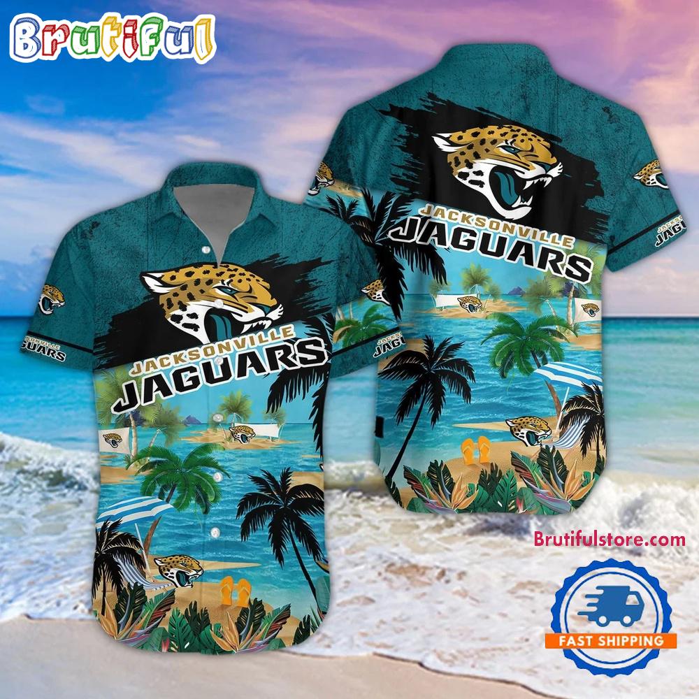 NFL Jacksonville Jaguars Palm Tree Summer Beach Aloha Hawaiian Shirt