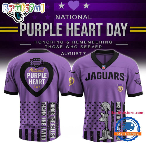 NFL Jacksonville Jaguars Purple Heart Day Limited Edition Football Jersey