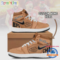 NFL Kansas City Chiefs Brown Air Jordan 1 Hightop Shoes