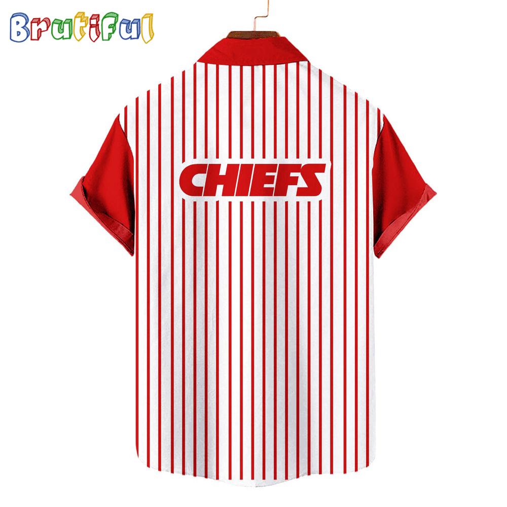 NFL Kansas City Chiefs Classic Retro Mascot Line Summer Beach Hawaiian Shirt