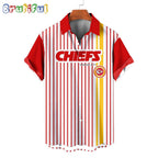 NFL Kansas City Chiefs Classic Retro Mascot Line Summer Beach Hawaiian Shirt