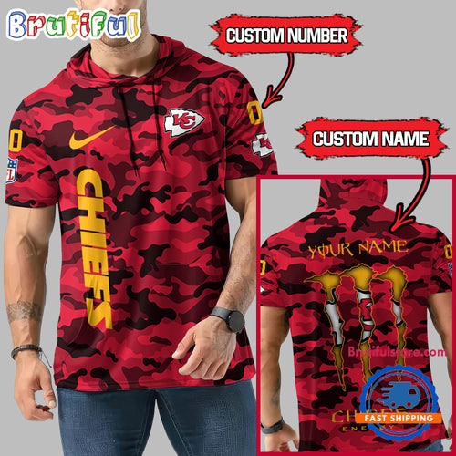 NFL Kansas City Chiefs Custom Name Camo Sleeveless Hoodie Design