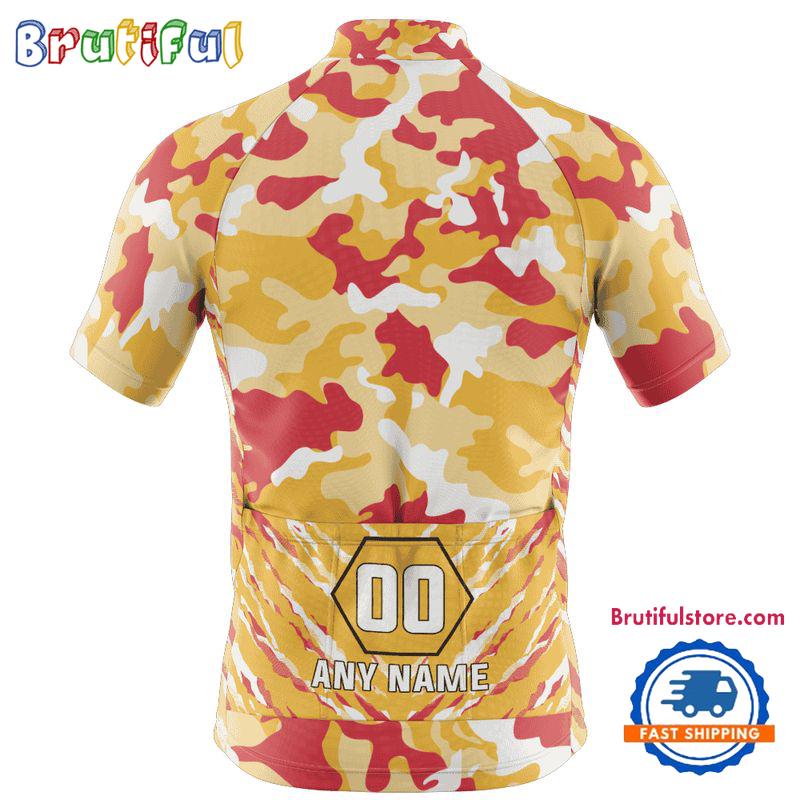 NFL Kansas City Chiefs Football Team Colorful Camo Cycling Jersey