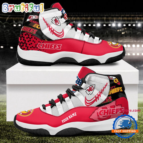 NFL Kansas City Chiefs Football Team Custom Air Jordan 11 Shoes