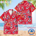 NFL Kansas City Chiefs Football Team Flower Summer Design Hawaiian Button Shirt
