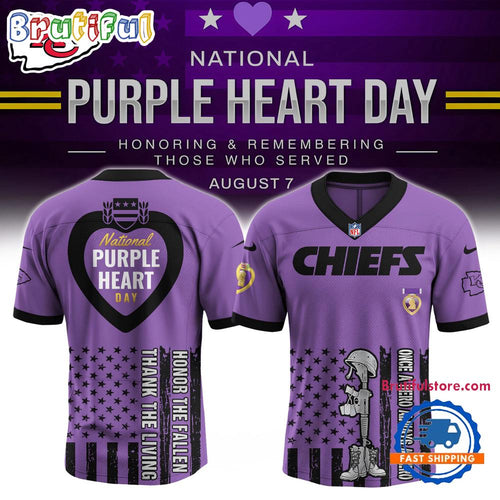 NFL Kansas City Chiefs Purple Heart Day Limited Edition Football Jersey
