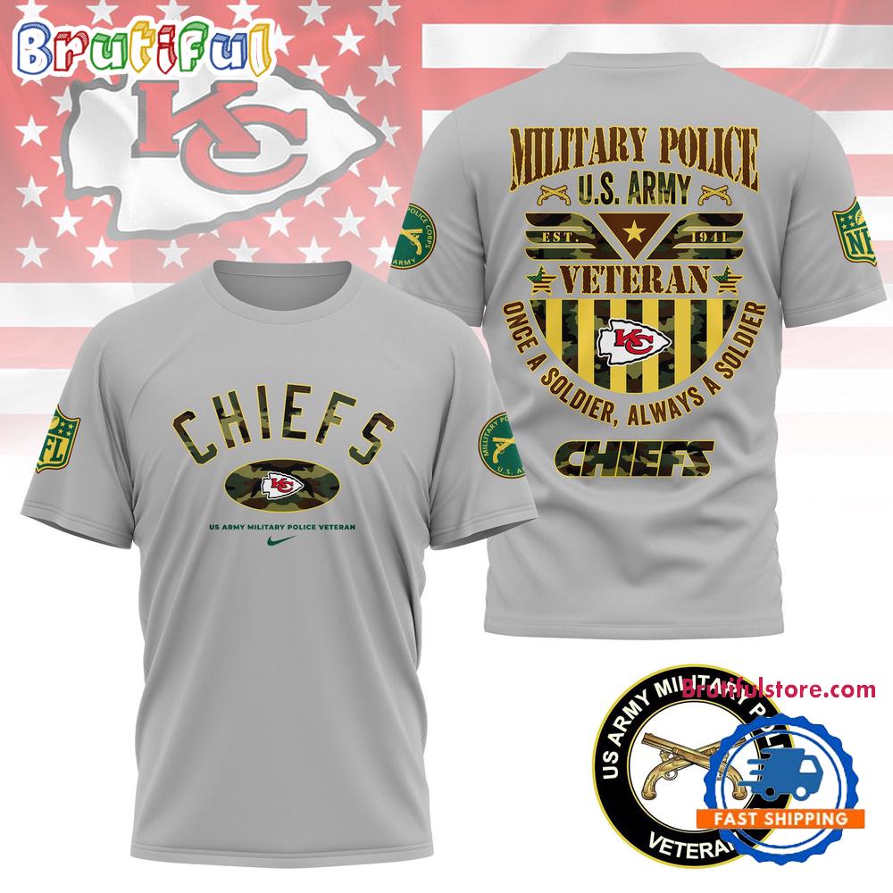 NFL Kansas City Chiefs US Army Military Police Veteran 3D Shirt