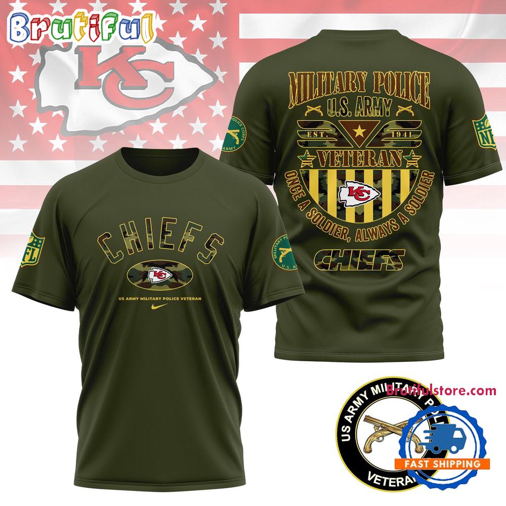 NFL Kansas City Chiefs US Army Military Police Veteran All Over Print Shirt