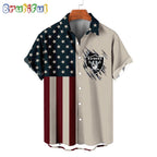 NFL Las Vegas Raiders American Flag Summer Button Hawaiian Shirt