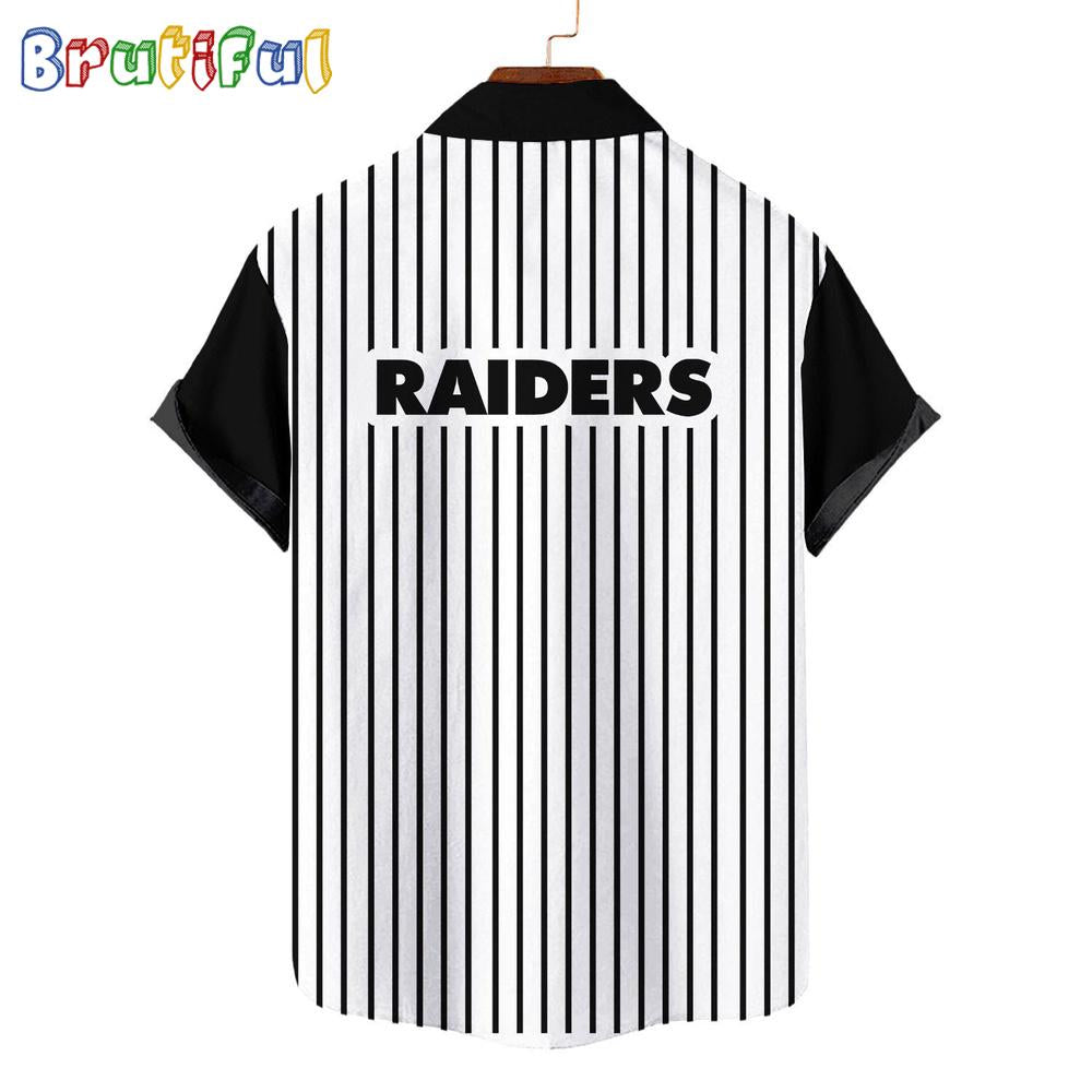 NFL Las Vegas Raiders Classic Retro Mascot Line Summer Beach Hawaiian Shirt