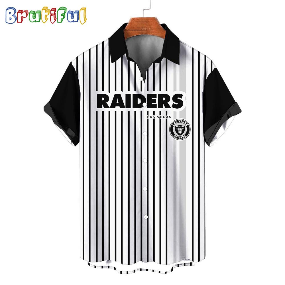 NFL Las Vegas Raiders Classic Retro Mascot Line Summer Beach Hawaiian Shirt
