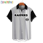 NFL Las Vegas Raiders Classic Retro Mascot Line Summer Beach Hawaiian Shirt