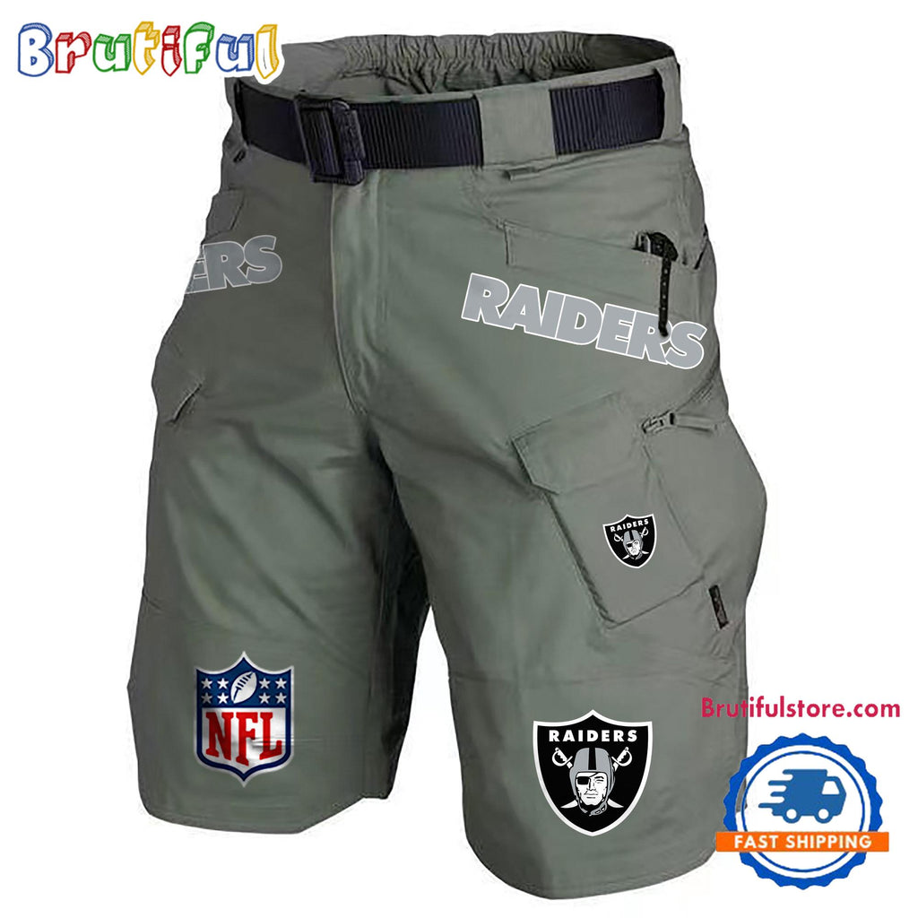 NFL Las Vegas Raiders Football Team Military Tactical Shorts