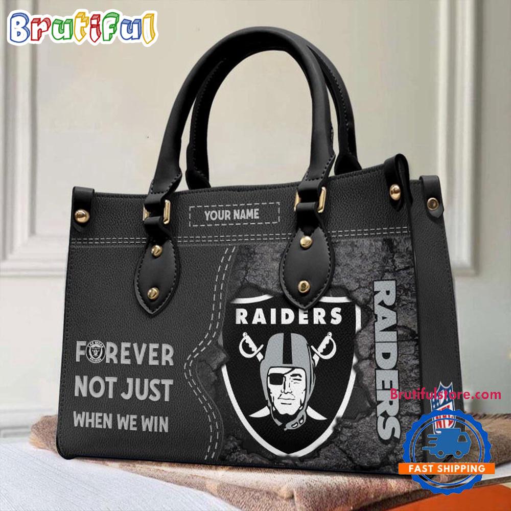 NFL Las Vegas Raiders Forever Not Just When We Win Women’s Leather Hand Bag