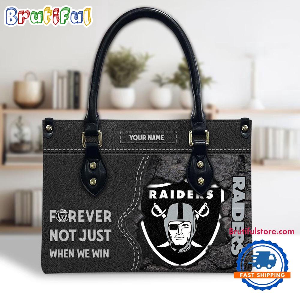 NFL Las Vegas Raiders Forever Not Just When We Win Women’s Leather Hand Bag