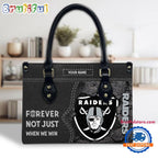 NFL Las Vegas Raiders Forever Not Just When We Win Women’s Leather Hand Bag